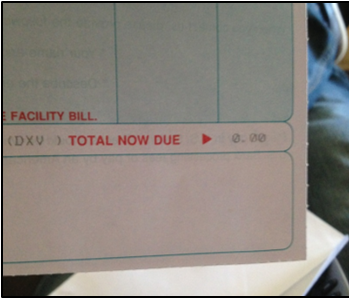 Bill showing a "Total due now" amount of $0.00